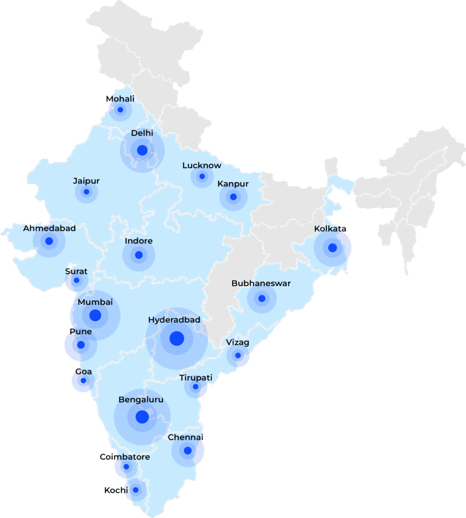 Adonmo screen presence across 27+ cities in India